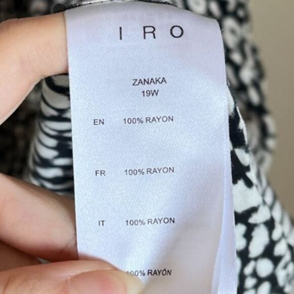 IRO Zanaka Leopard Jersey Maxi Wrap Dress in Black/White Size 36/SMALL - Picture 6 of 7